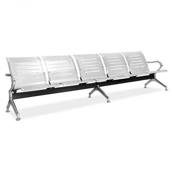 Silver L-Shaped Bench
